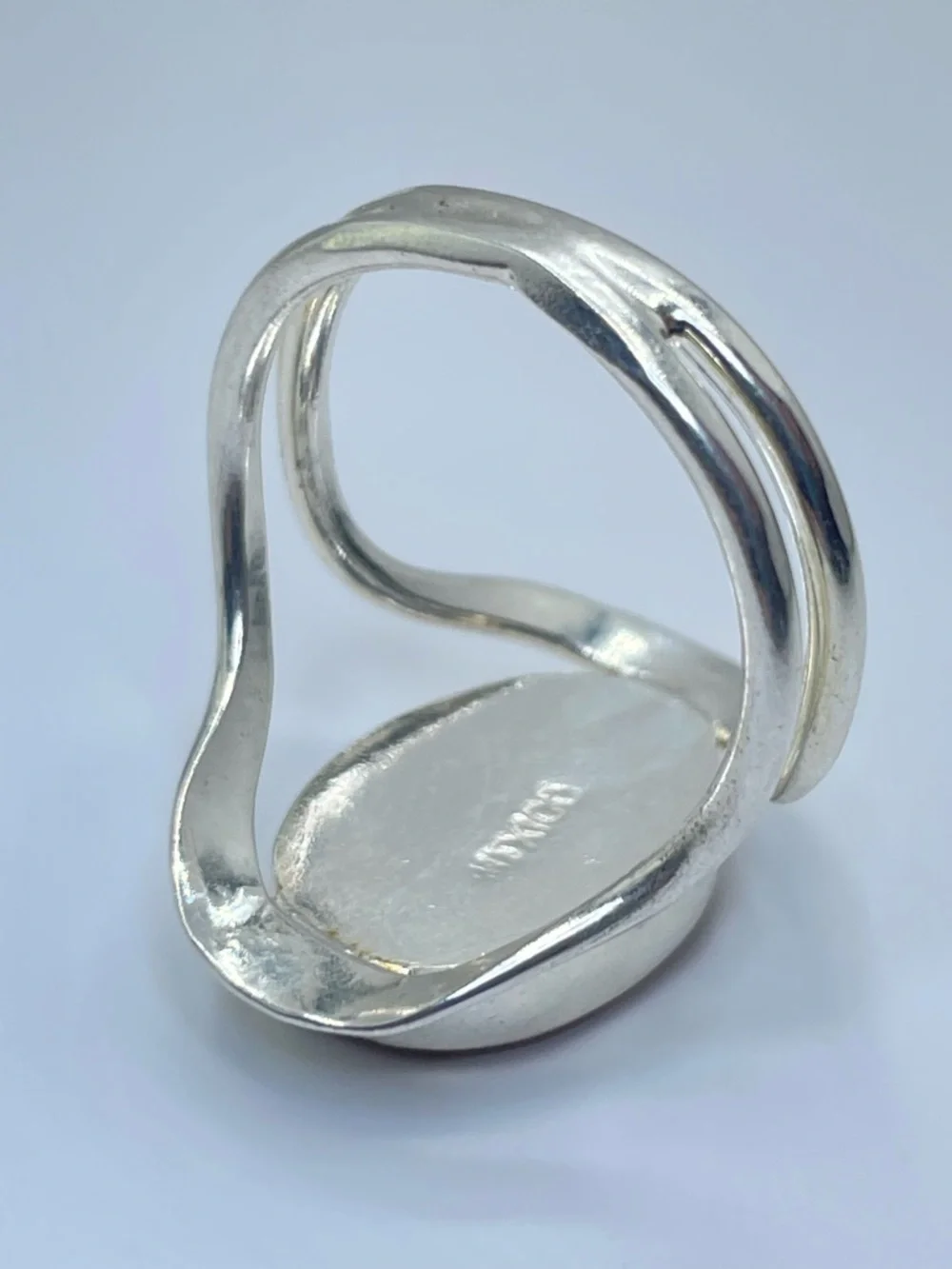 Vintage Mexico Spiny Oyster Shell Silver Ring Sz 8.5 Boho Southwestern